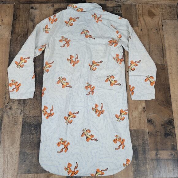Tigger Vintage 90s Sleepwear Night Gown Womens XS Disney Winnie The Pooh Blue - Picture 7 of 14